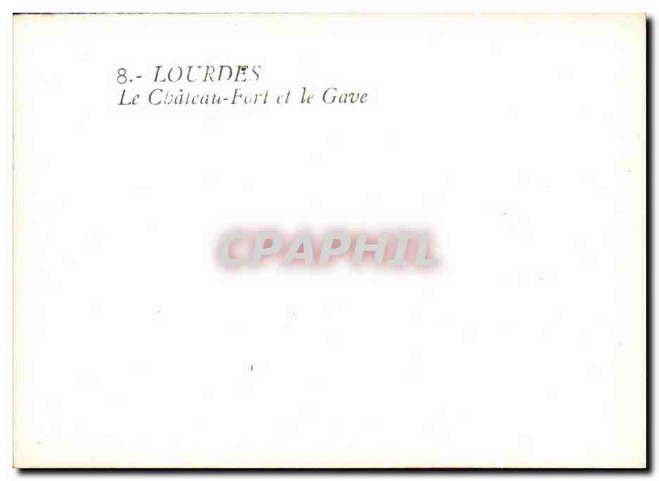 CPSM Lourdes la cbateau fort et le gave — Verso