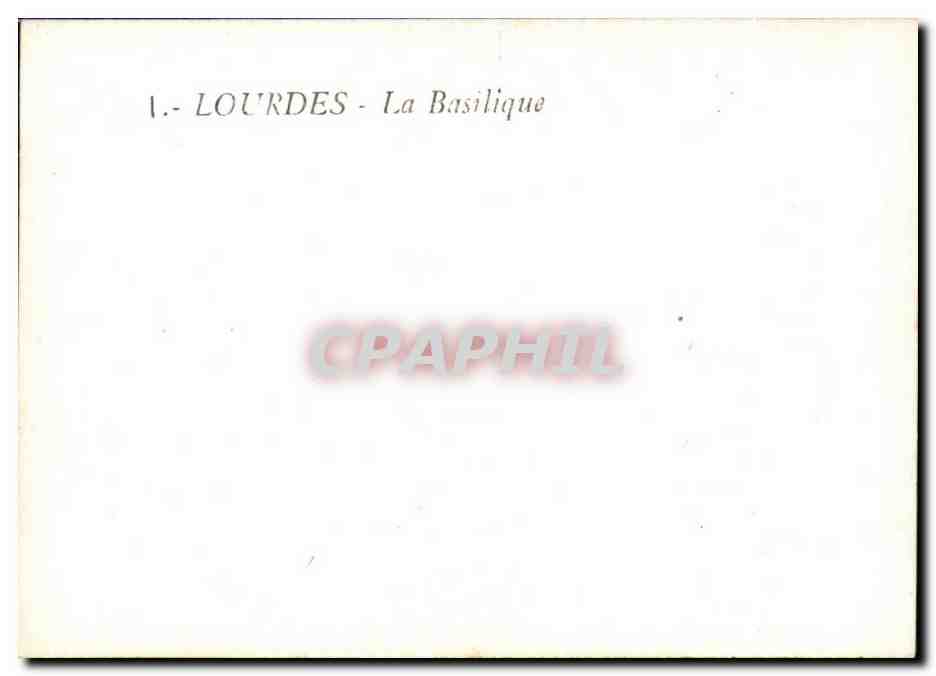 CPSM Lourdes la basilique — Verso