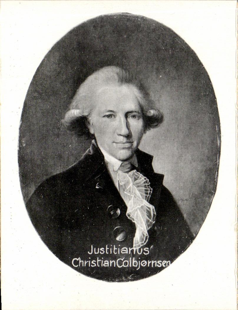 Portrait de Justitianus Christian Colbjørnsen — gravure ou photogravure — CPAPHIL