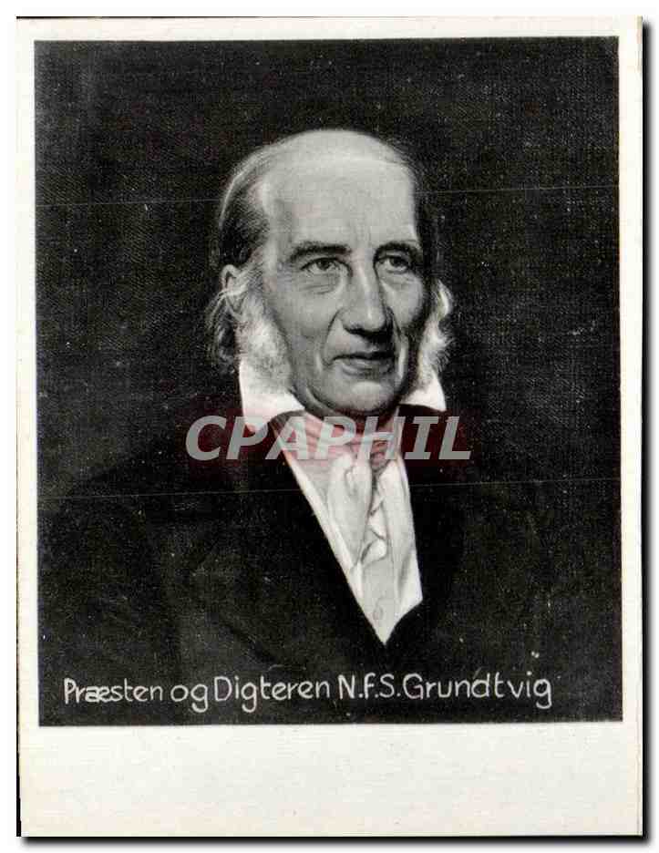 Prêtre et poète N.F.S. Grundtvig — portrait gravé — CPAPHIL