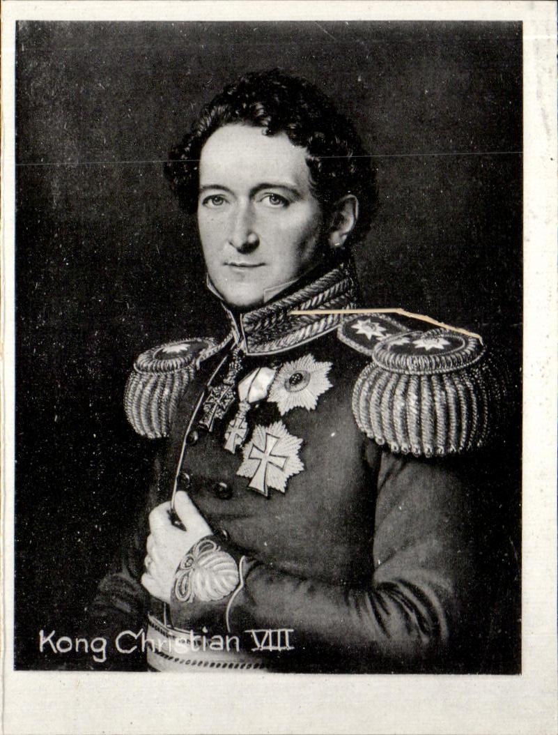 Kong Christian VIII — portrait en uniforme militaire — éditeur CPAPHIL, n° de série non visible