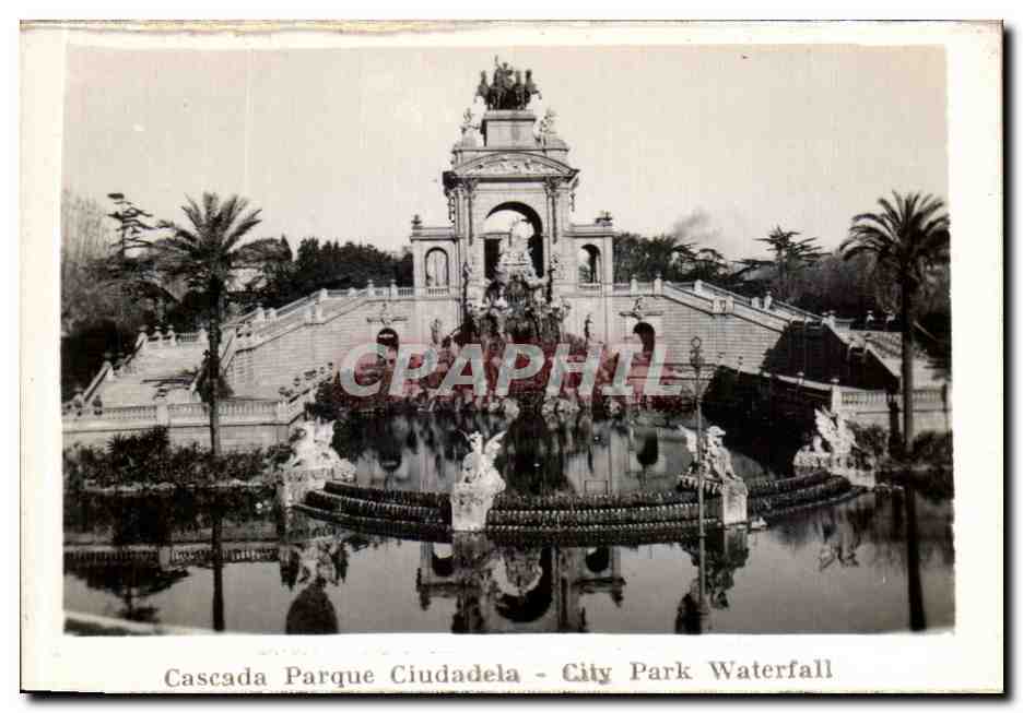 CPSM Barcelona Cascada Parque Ciudadela City Park Waterfall