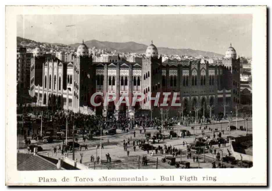 CPSM Barcelona Plaza de Toros Monumental Bull Fight ring