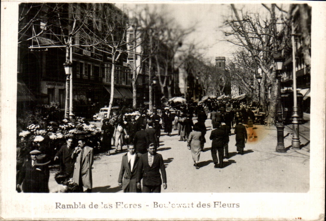 Rambla de las Flores - Boulevart des Fleurs — Carte postale bilingue