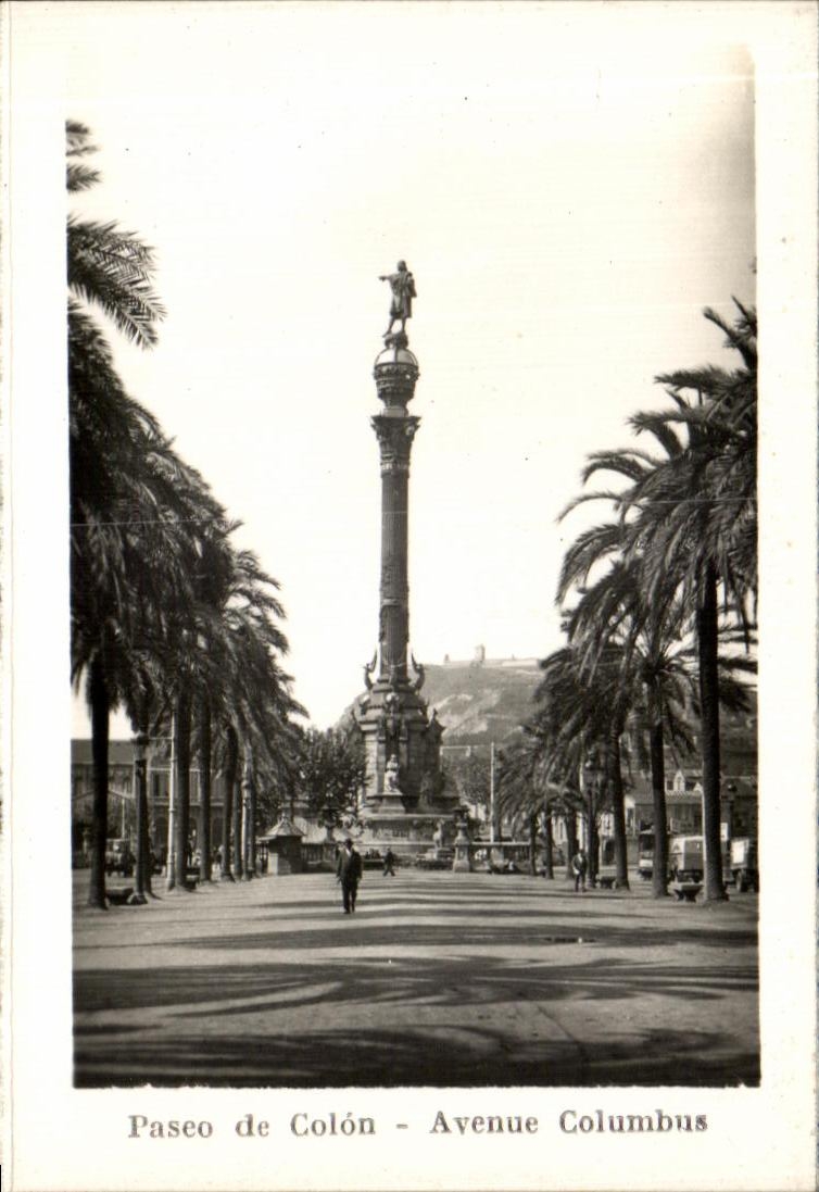 CPSM Barcelona Paseo de Colon Avenue Columbus