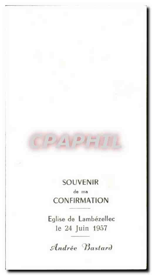 Image Confirmation Lamabezellec Juin 1957 Andree Bastard Comblez nous de tous vos dons — Verso