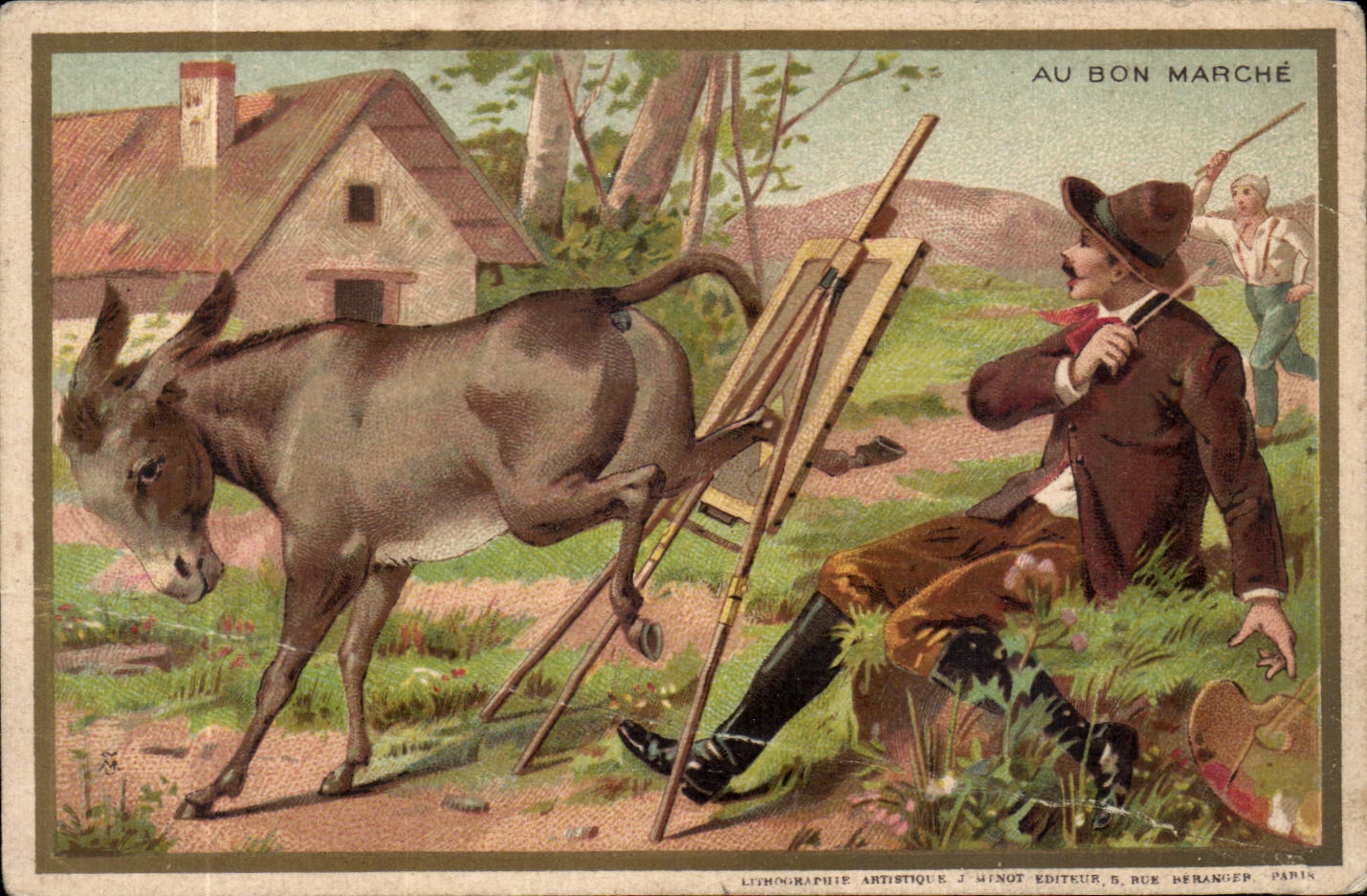 Chromo Au Bon Marche Ane Donkey 