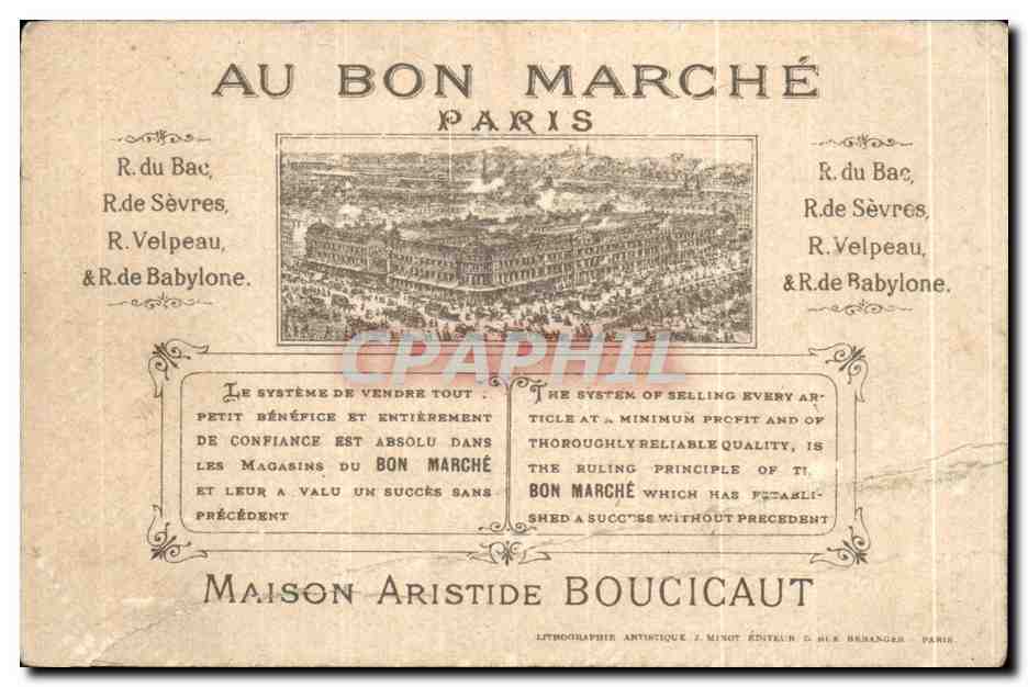 Chromo Au Bon Marche Ane Donkey  — Verso