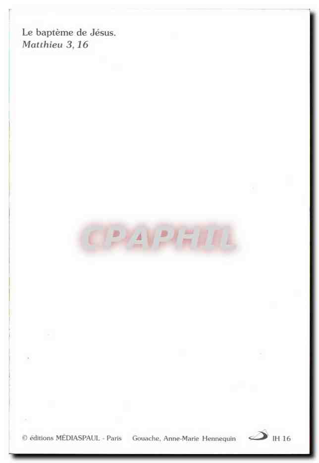 Image Le Bapteme de Jesus Mathieu — Rückseite