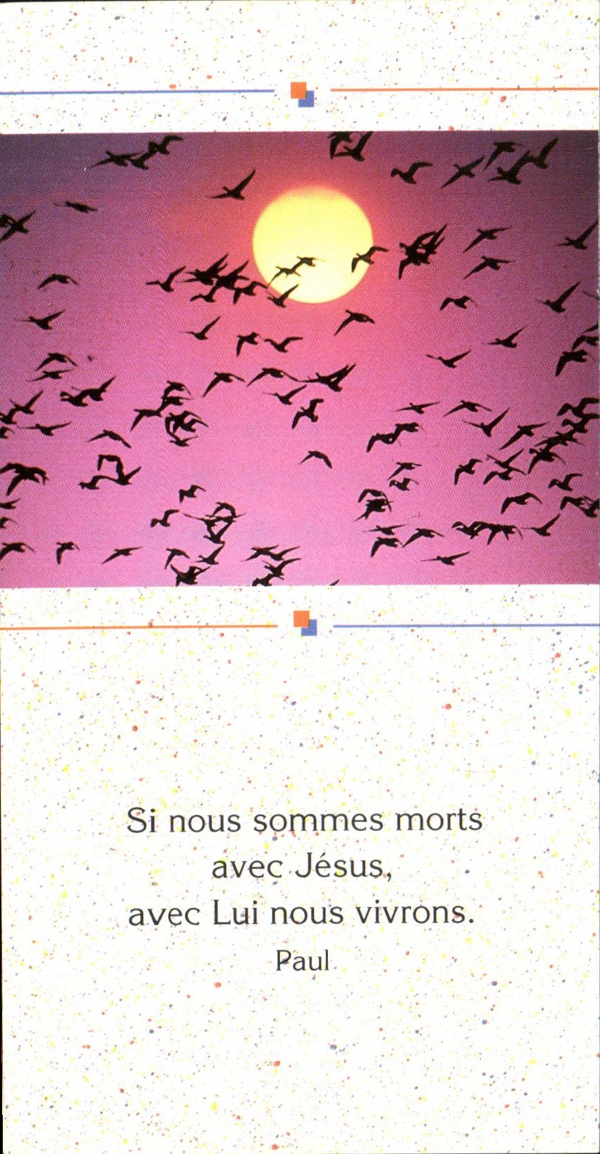 Image Si nous sommes morts avec Jesus avec Lui nous vivrons Paul