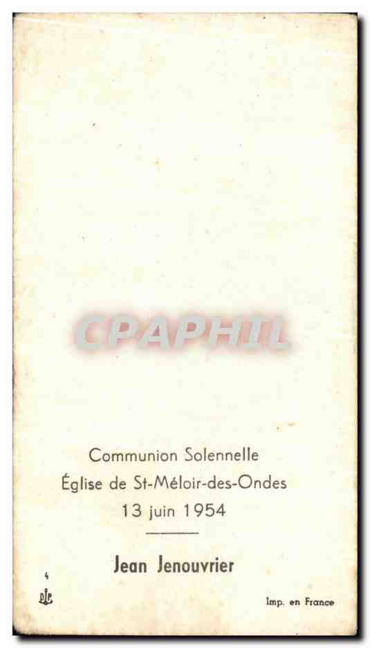 Image Communion Solennelle Eglise de St Meloir des Ondes Jean Jenouvrier — Rückseite