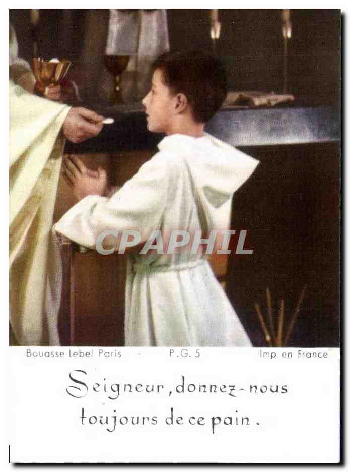 Image seigneur donnez nous toujours de ce pain Communion Cancale 1962 Daniel Bougeard