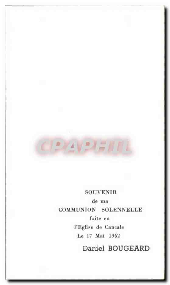 Image seigneur donnez nous toujours de ce pain Communion Cancale 1962 Daniel Bougeard — Rückseite