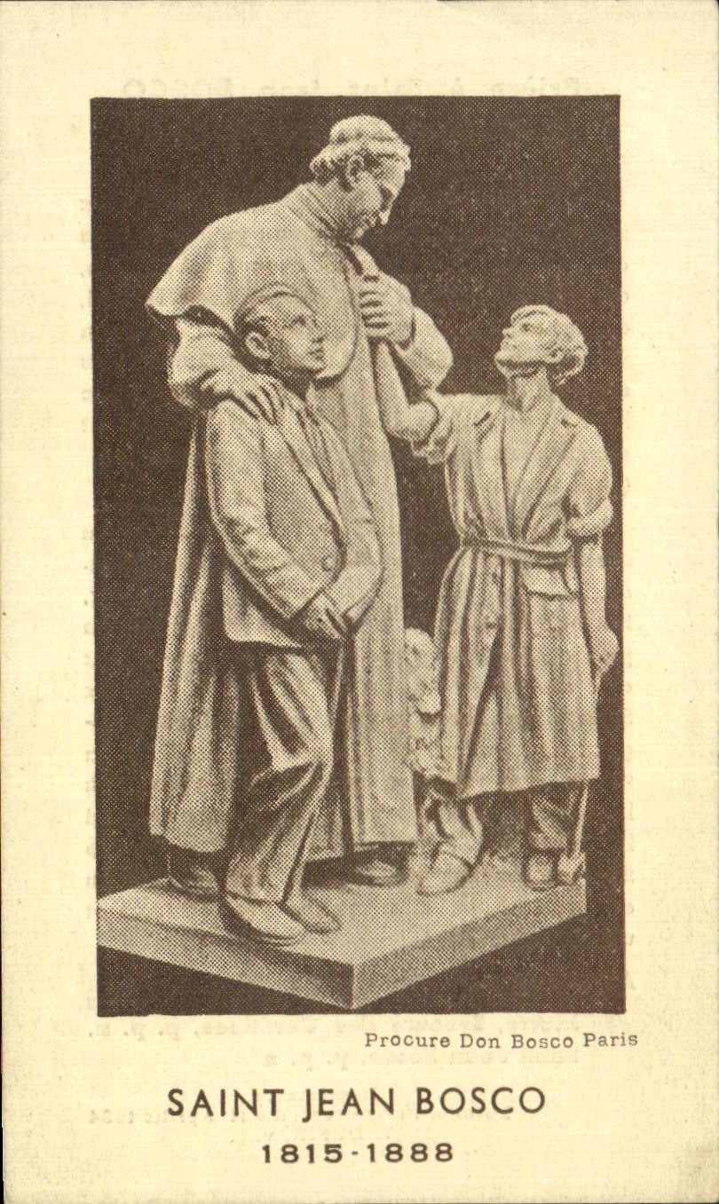 Saint Jean Bosco — Statue avec deux enfants — Procure Don Bosco Paris