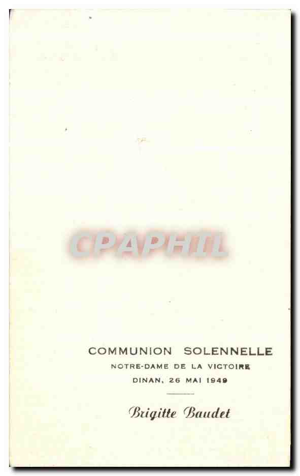 Image Communion solennelle notre dame de la victoire dinan Brigitte Baudet — Rückseite