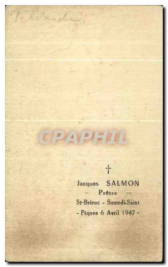 Image Jacques salmon pretre st brieuc samedi saint paques1947 — Rückseite