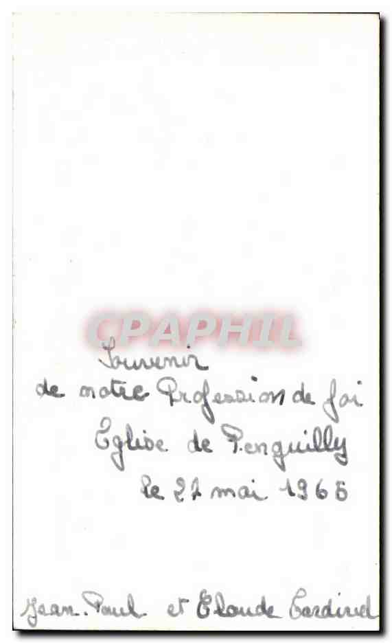 Image Calice Vin Profession de foi Eglise de Penguilly 1965  — Rückseite