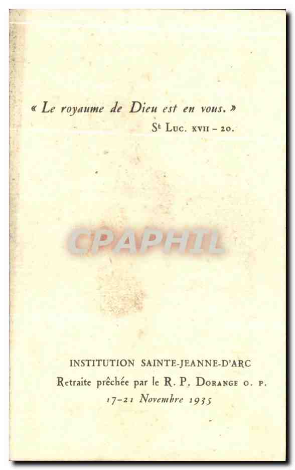 Image pieuse La mdaone du grand duc Raphael Enfant — Rückseite