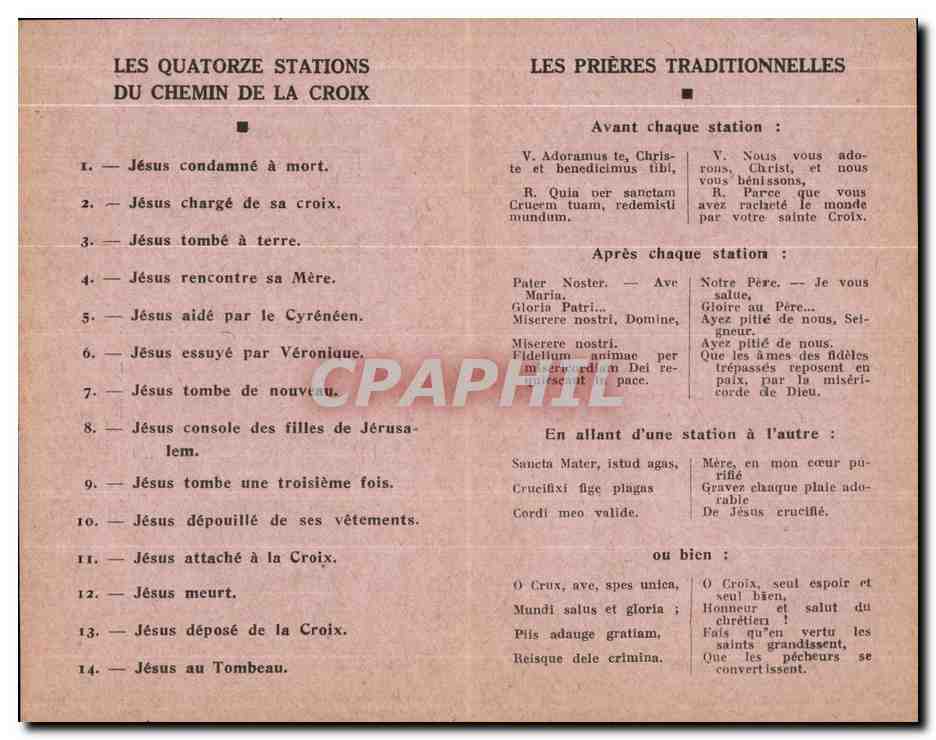 Jésus portant la croix — Les quatorze stations du chemin de la croix — Colonies Fraternelles de la Jeunesse — Rückseite