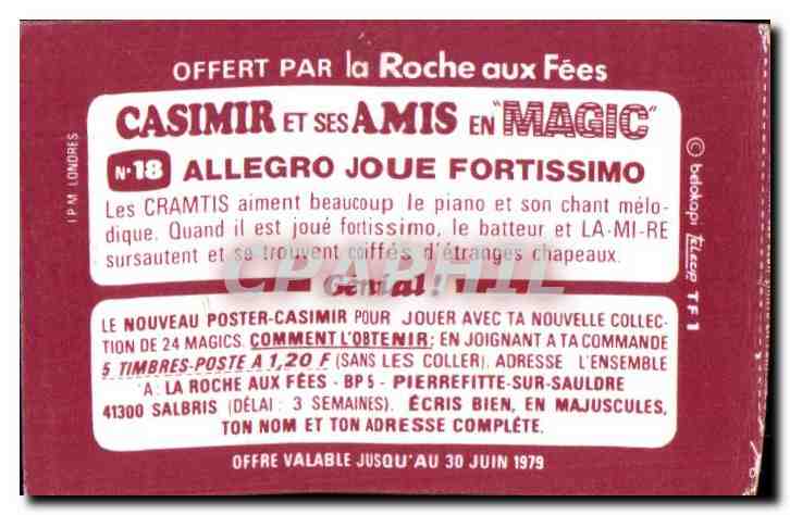 Image La roche aux fees Casimir et ses amis — Verso