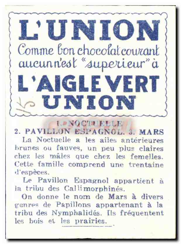 Image L'union Laigle vert Papillon  — Verso