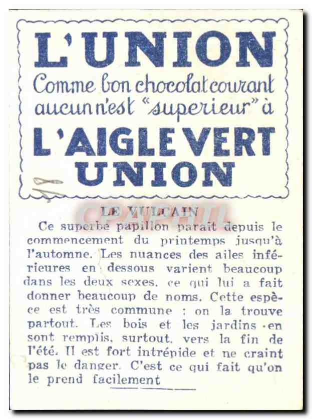Image L'union Laigle vert Vulcain Papillon — Verso