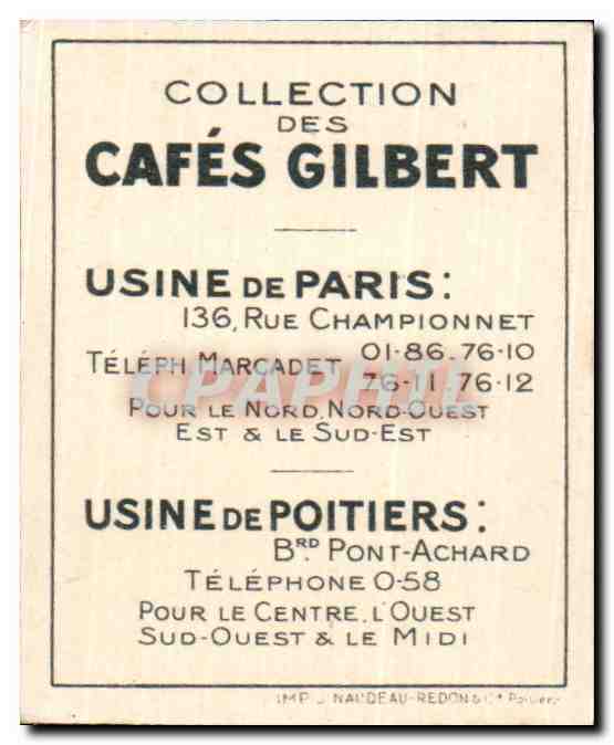 Image Cafes Gilbert Moineau Oiseau — Verso