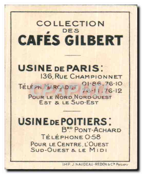 Image Cafes Gilbert Tisserin Oiseau — Verso