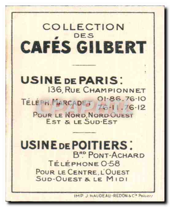 Image Cafes Gilbert Fauvette couturiere Oiseau — Verso