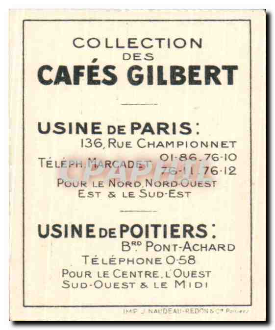 Image Cafes Gilbert Martin Pecheur Oiseau — Verso