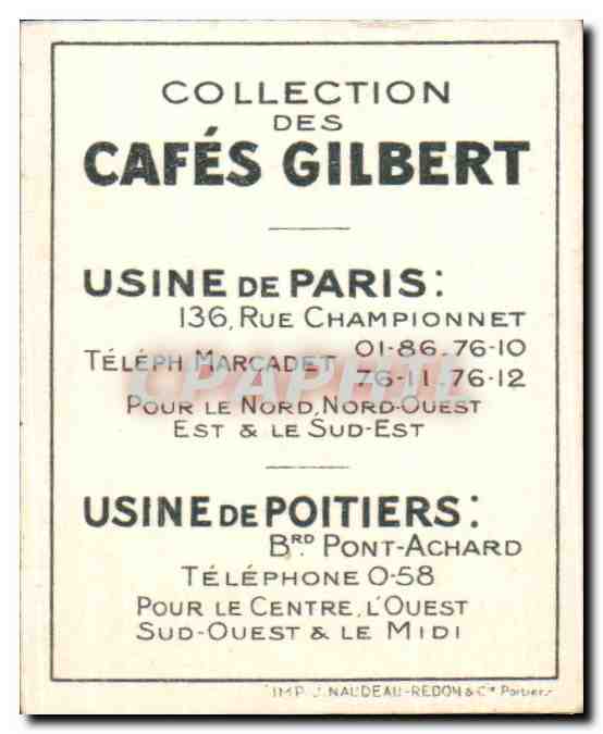 Image Cafes Gilbert Moineau Cafes Gilbert Oiseau — Rückseite
