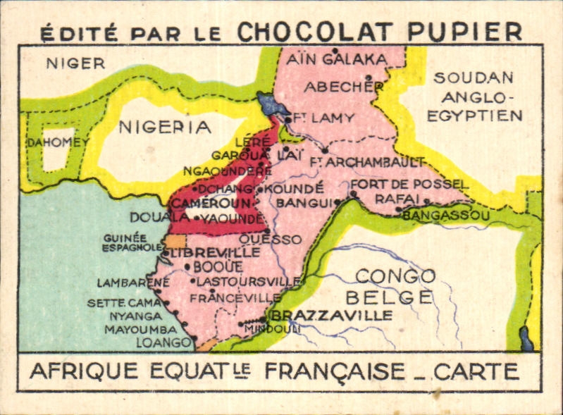Image Edite par le chocolat pupier afrique equate francaise carte