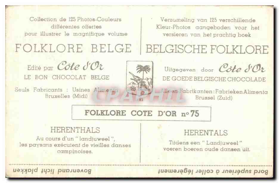 Image Folklore Belge Herenthals Folklore — Rückseite