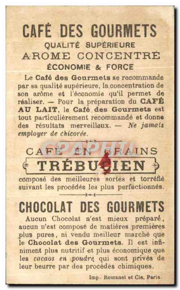 Chromo Chocolat des gourmets trebucien Lys  — Verso