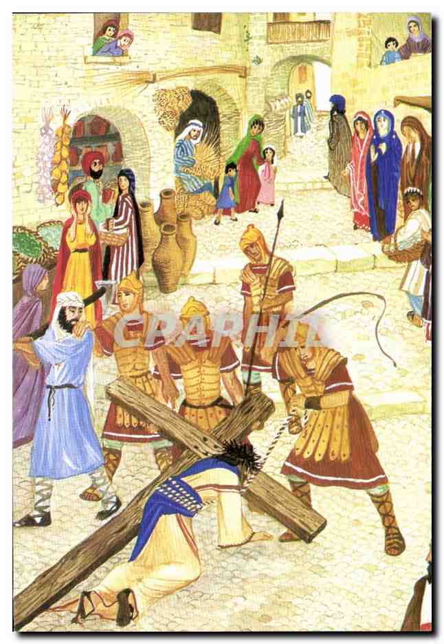 Image pieuse Jesus porte sa croix luc