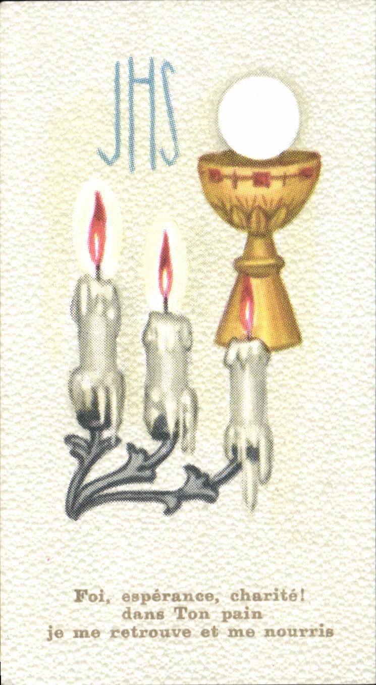 Image pieuse Communion Plenee Jugon 1969 Agnes Couste 