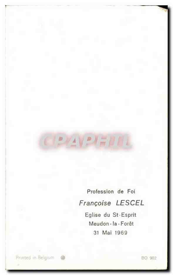 Image pieuse Seigneur ta parole la verite Francoise Lescel Eglise du St Esprit Meudon la foret 1969 — Rückseite