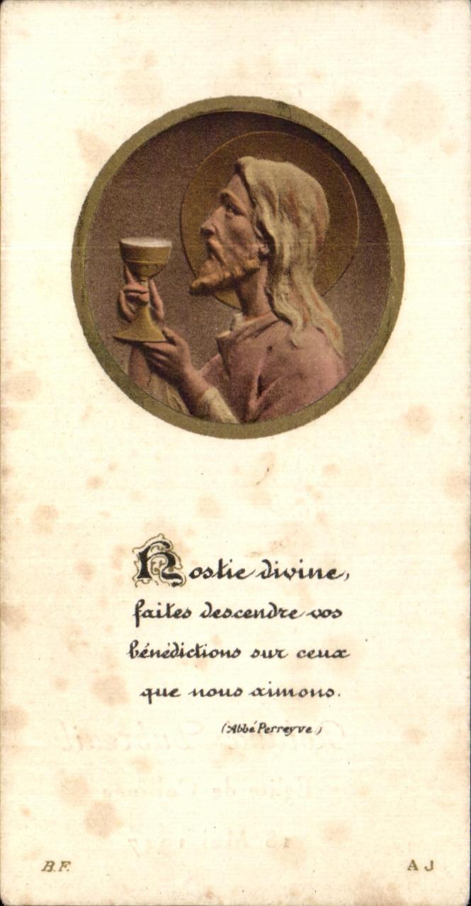 Image pieuse Jesus Roland Dubreuil Eglise de Collinee 1947