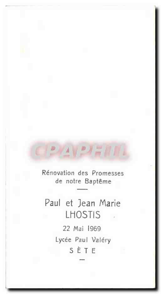 Image pieuse Jesus regnez toujours sans mon coeur Lhostis Lycee Paul Valery Sete — Rückseite