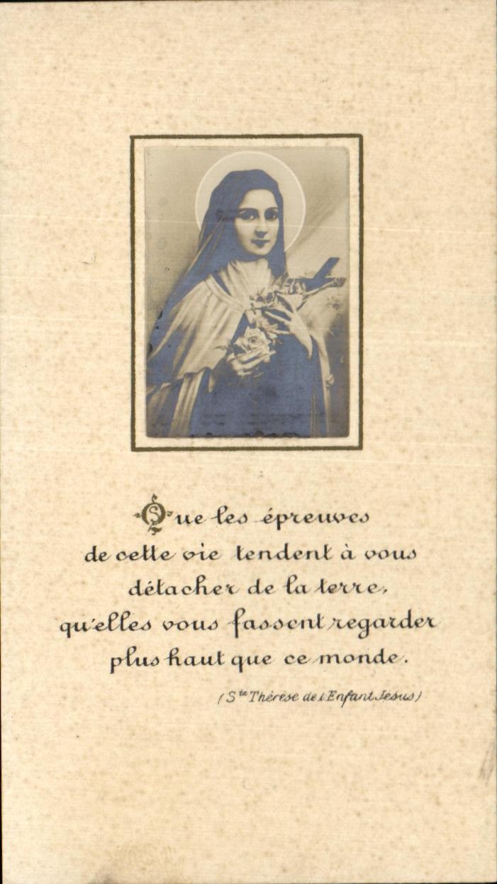 Sainte Thérèse de l'Enfant-Jésus — prière — éditeur Bouasse-Jeune, n° 16918