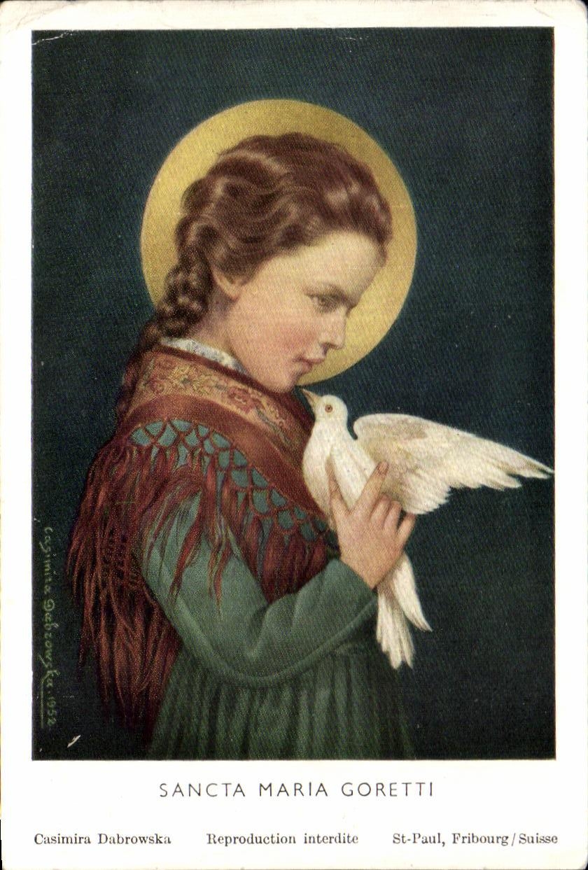 Image pieuse Sancta maria goretti casimira dabrowska Colombe
