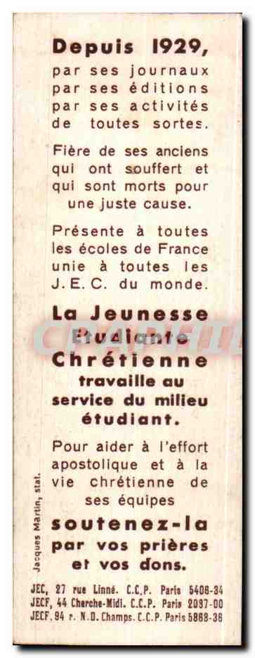 Image pieuse Jeunesse etudiante chretienne — Rückseite