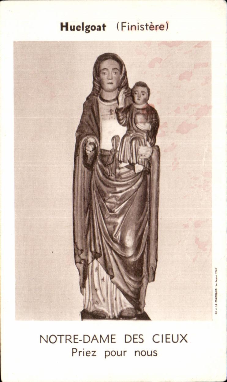 Image pieuse Huelgoat finistere notre dame des cieux priez pour nous