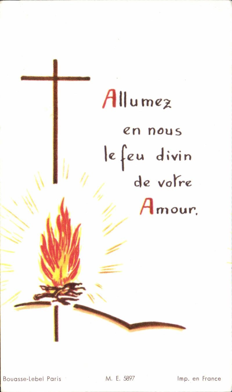 Image pieuse Communion Marie-Pierrette Coeuru Eglise de St Colomb 1964