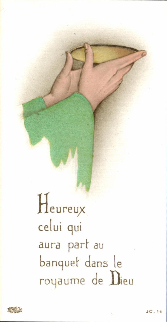 Heureux celui qui aura part au banquet dans le royaume de Dieu — JC.16 — éditeur inconnu