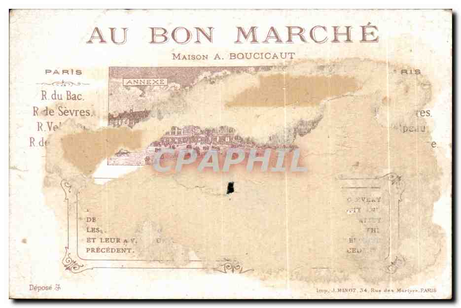 Chromo Au Bon Marche Guignol — Rückseite