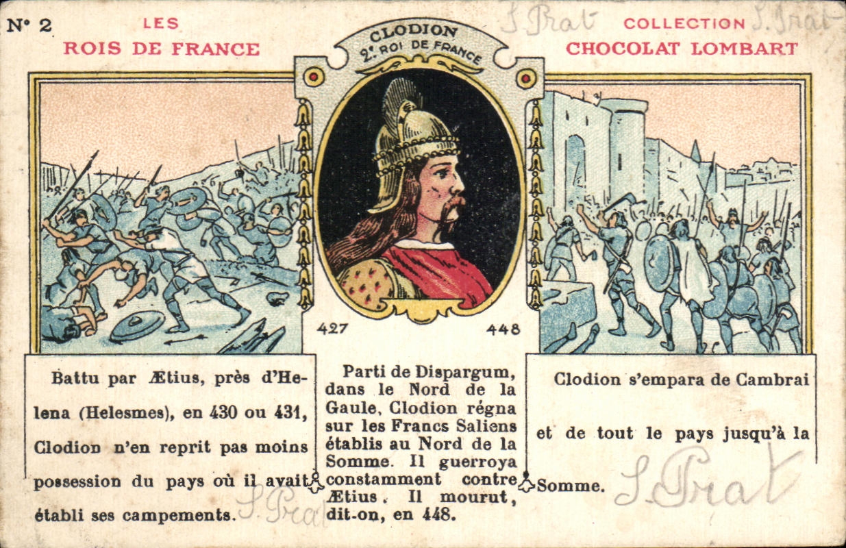 Chromo Rois De France Chocolat Lombart Clodion 