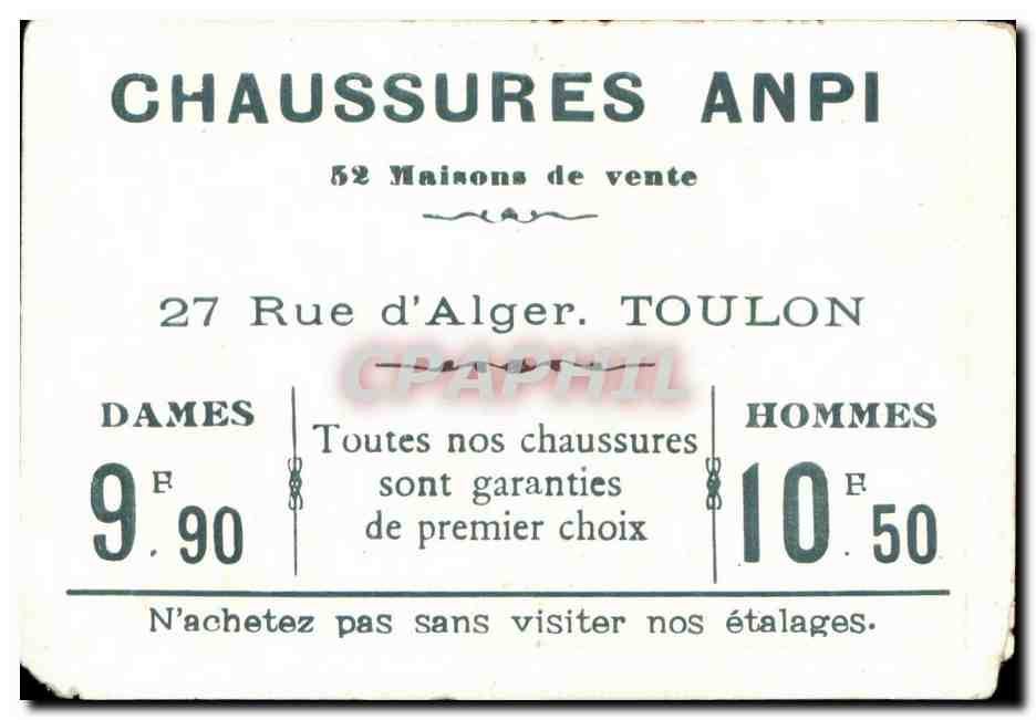 Image Chaussures ANPI Rue d'alger Toulon Le Canon a Tri Rapide Miltiaria  — Rückseite