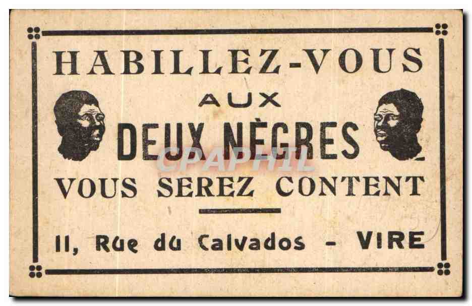 Image Le Coiffeur Habillez vous aux deux negres Rue du Calvados Vire — Verso