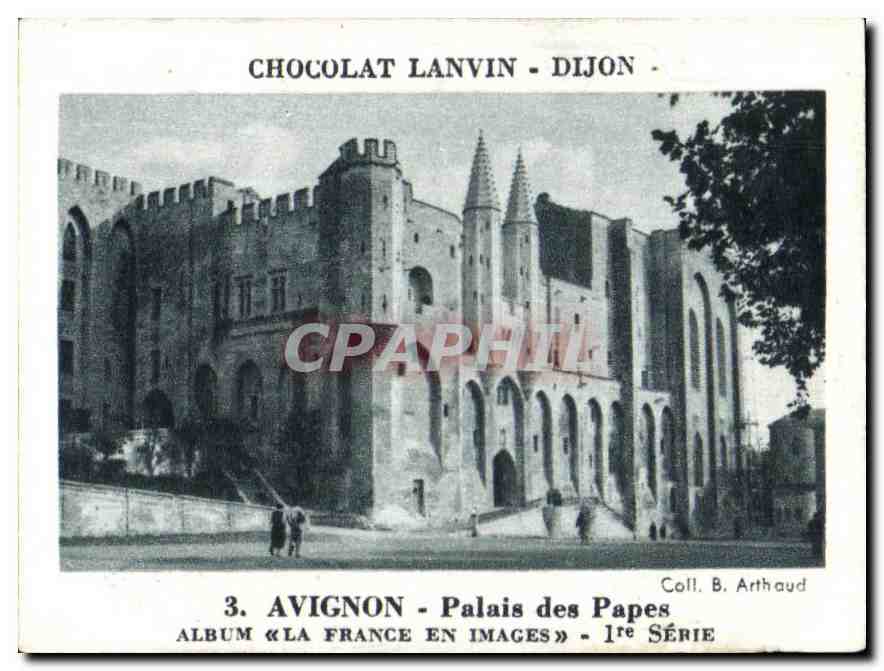 Image Chocolat Lanvin Dijon Crokenker en voyages Palais des Papes Avignon  — Verso